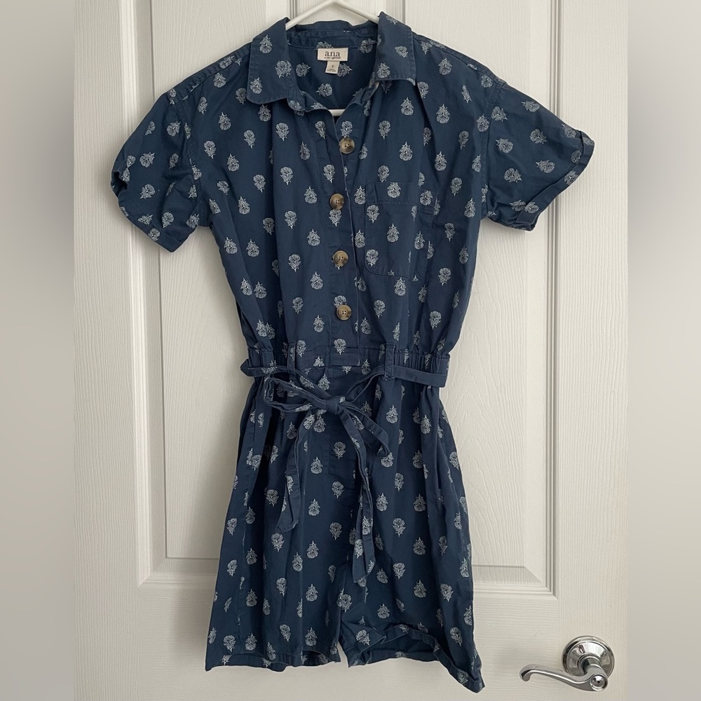 Patterned Denim Jumpsuit